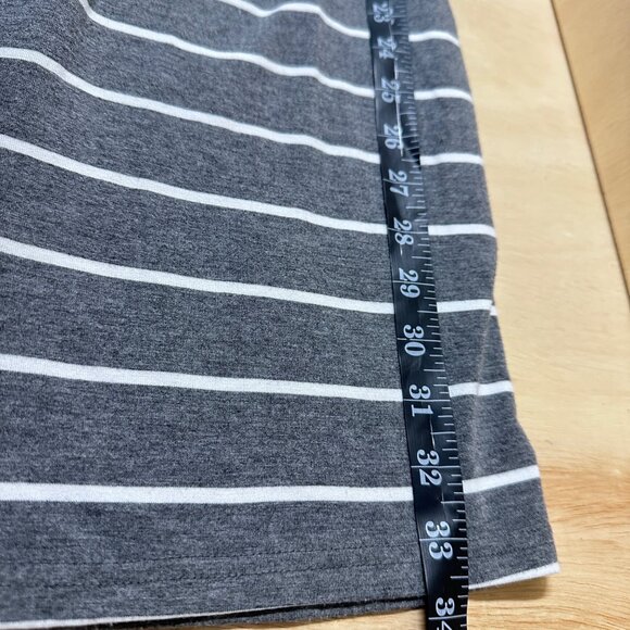 Gray & White Striped Romper With Drawstring Waist Casual Fit Large - Picture 8 of 10